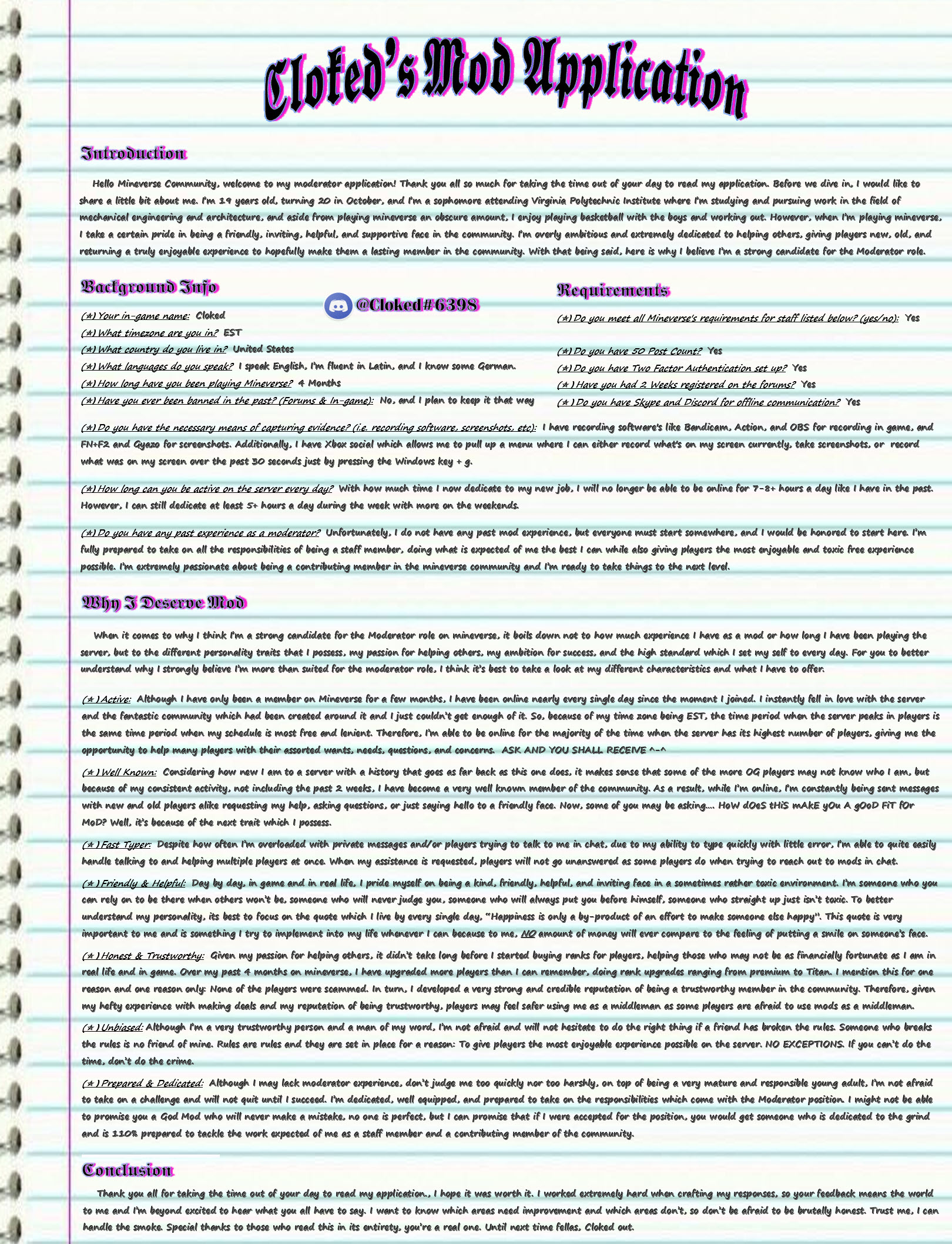 Usa Cloked S Moderator Application Mineverse